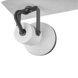 Beliani Three Light Ceiling Lamp White And Black Iron Adjustable Spotlights Rectangular Rail - thumbnail 7