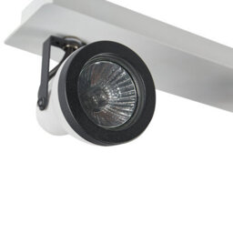 Beliani Three Light Ceiling Lamp White And Black Iron Adjustable Spotlights Rectangular Rail - thumbnail 5