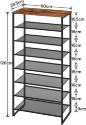 HOOBRO Shoe Rack 8-Tier, Tall Shoe Shelf, Shoe Organizer Rack For 21-28 Pairs Of Shoes, Detachable Metal Mesh, Narrow Shoe Stand For Hall - thumbnail 9
