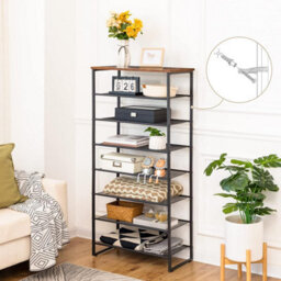 HOOBRO Shoe Rack 8-Tier, Tall Shoe Shelf, Shoe Organizer Rack For 21-28 Pairs Of Shoes, Detachable Metal Mesh, Narrow Shoe Stand For Hall - thumbnail 2