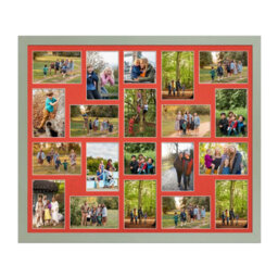AK Frames 80X70Cm Green Modern Multi Photo Frame With Poppy Red Mount - Holds 20 Apertures (18X) 6X4, (2X) 4X4 Photos - thumbnail 1