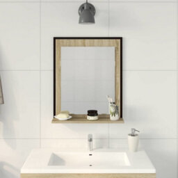Walplus Bathroom Mirror Black 50 X 12 X 60 Cm Engineered Wood - thumbnail 4