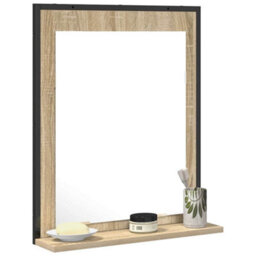 Walplus Bathroom Mirror Black 50 X 12 X 60 Cm Engineered Wood - thumbnail 3