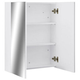 Berkfield Bathroom Mirror Cabinet White 60X15X75 Cm Mdf - thumbnail 3