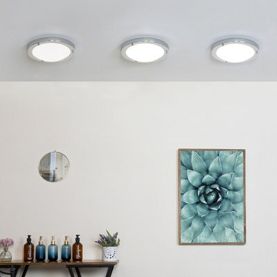 Litecraft Mari Chrome Large Bathroom Flush Ceiling Light - image 1