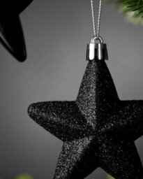 Werchristmas Black Glass Baubles Teal 12 Pack - thumbnail 4