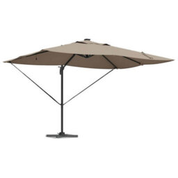 Berkfield Cantilever Roma Parasol With Leds Taupe 352X251X265 Cm Aluminium - thumbnail 3