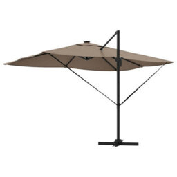 Berkfield Cantilever Roma Parasol With Leds Taupe 352X251X265 Cm Aluminium - thumbnail 7