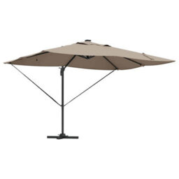 Berkfield Cantilever Roma Parasol With Leds Taupe 352X251X265 Cm Aluminium - thumbnail 2