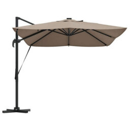 Berkfield Cantilever Roma Parasol With Leds Taupe 352X251X265 Cm Aluminium - thumbnail 6
