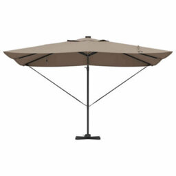 Berkfield Cantilever Roma Parasol With Leds Taupe 352X251X265 Cm Aluminium - thumbnail 5