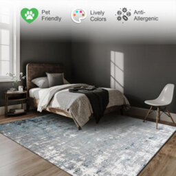Homeart Eton Abstract Area Rug Super Soft & Durable Woven Carpet With Modern Artistic Design Blue 80X150 - thumbnail 5