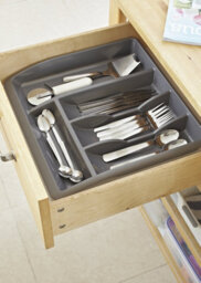 Addis 510855 Plastic Drawer Organiser, Metallic, 40 X 38.5 X 6 Cm - thumbnail 4
