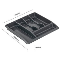 Addis 510855 Plastic Drawer Organiser, Metallic, 40 X 38.5 X 6 Cm - thumbnail 3