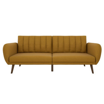 Novogratz Dorel Home Brittany Sofa Bed In Linen Look Mustard - image 1