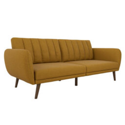 Novogratz Dorel Home Brittany Sofa Bed In Linen Look Mustard - thumbnail 2