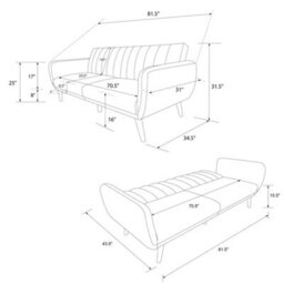 Novogratz Dorel Home Brittany Sofa Bed In Linen Look Mustard - thumbnail 5