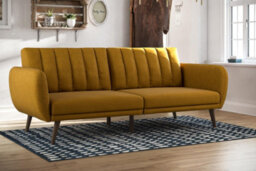 Novogratz Dorel Home Brittany Sofa Bed In Linen Look Mustard - thumbnail 6