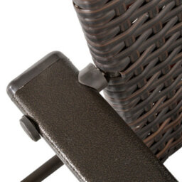 Outsunny 4Pcs Rattan Chair Foldable Garden Furniture W/ Armrest Brown - thumbnail 9