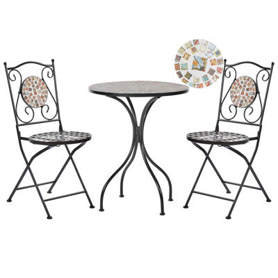 Beliani Bistro Set Folding Casario Metal Black - image 1