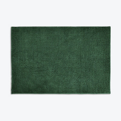Allure Bath Fashions Chenille Bobble Bath Mat Non Slip 60 X 90Cm - Dark Green - image 1