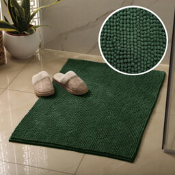 Allure Bath Fashions Chenille Bobble Bath Mat Non Slip 60 X 90Cm - Dark Green - thumbnail 2