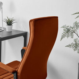Furniturebox Uk Centro Burnt Orange Velvet Reclining Office Chair - thumbnail 6