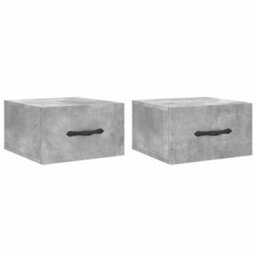Berkfield Wall-Mounted Bedside Cabinets 2 Pcs Concrete Grey 35X35X20 Cm - thumbnail 2