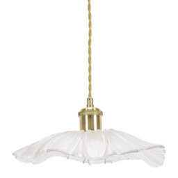 Valuelights Cassia Gold Hanging Pendant Ceiling Light With Clear Glass Flower Shade - Led Bulb Included