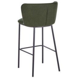 Wyld And Coco Primehome Set Of 2 Modern Dark Green Bar Chairs With Curved Back And Footrest - thumbnail 5