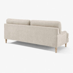 Furniturebox Uk Bernie Beige Chenille Fabric 3 Seater Sofa - thumbnail 9