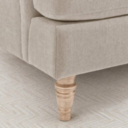 Furniturebox Uk Bernie Beige Chenille Fabric 3 Seater Sofa - thumbnail 6