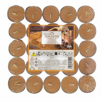 Prices Candles Petali Cinnamon Tea Lights (Pack Of 25) Brown (One Size)