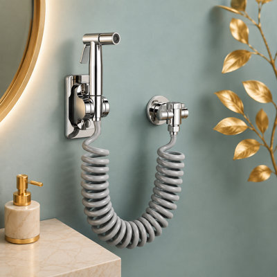 Toilet Sprayer Gun, Handheld Bidet Sprayer, Bathroom Connector Set With Water Separator, Silver - image 1