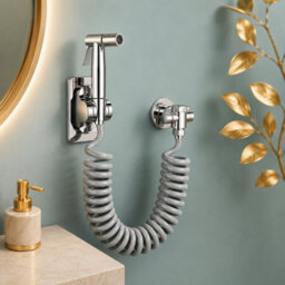 Toilet Sprayer Gun, Handheld Bidet Sprayer, Bathroom Connector Set With Water Separator, Silver - thumbnail 1