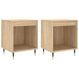 Berkfield Bedside Cabinets 2 Pcs Sonoma Oak 40X35X50 Cm Engineered Wood - thumbnail 2