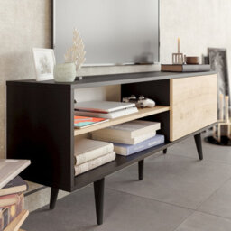 Decorotika Pi Tv Stand Tv Unit For Tvs Up To 63 Inch Sapphire Oak And Black - thumbnail 2