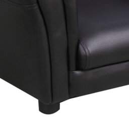 Homcom Kids Sofa Set, 2 Piece Children Armchair With Stool Nursery Black - thumbnail 7
