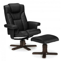 iLikeStores Reclining Swivel Chair With Footstool - Black
