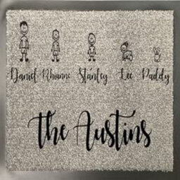 One of a Kind Design UK One Of Kind Uk Personalised Family Doormat 100% Nylon, Stick Figure Design With Surname, Non-Slip Rubber, 8mm Pile, Machine Wash - thumbnail 1