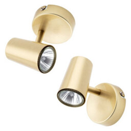 Litecraft 2 Pack Of Chobham Satin Brass Adjustable Spotlight Wall Lights - thumbnail 2