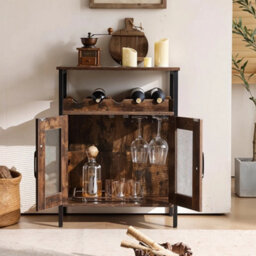 Vintage Wine Cabinet W/ Glass Holder & Wine Rack - thumbnail 5