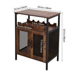 Vintage Wine Cabinet W/ Glass Holder & Wine Rack - thumbnail 2