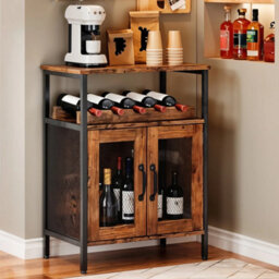 Vintage Wine Cabinet W/ Glass Holder & Wine Rack - thumbnail 3