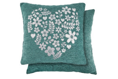 Love Heart Cushion Cover In Aqua Teal - image 1