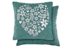 Love Heart Cushion Cover In Aqua Teal