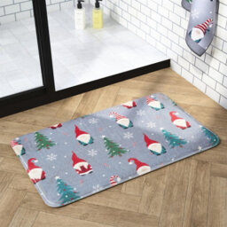 OHS Christmas Gonk Embossed Bath Mats Non-Slip Shower Rug - thumbnail 1