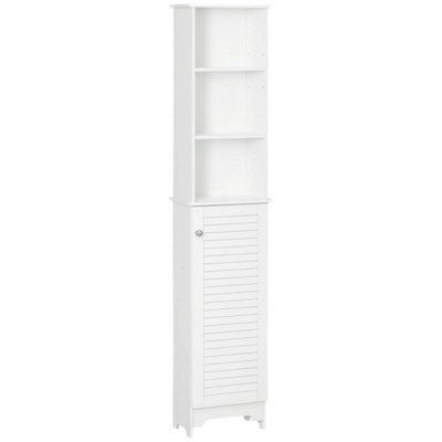 165Cm Freestanding Slimline Bathroom Storage Cabinet W/ 6 Shelves White - image 1