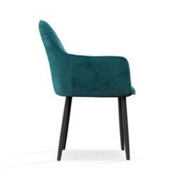 More4Homes Set Of 6 Anika Modern Velvet Dining Chair Padded Seat Metal Legs Kitchen (Blue) - thumbnail 4