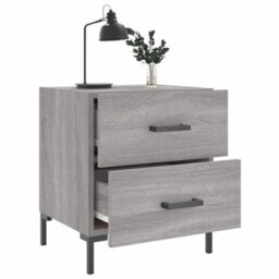 Berkfield Bedside Cabinet Grey Sonoma 40X35X47.5 Cm Engineered Wood - thumbnail 4